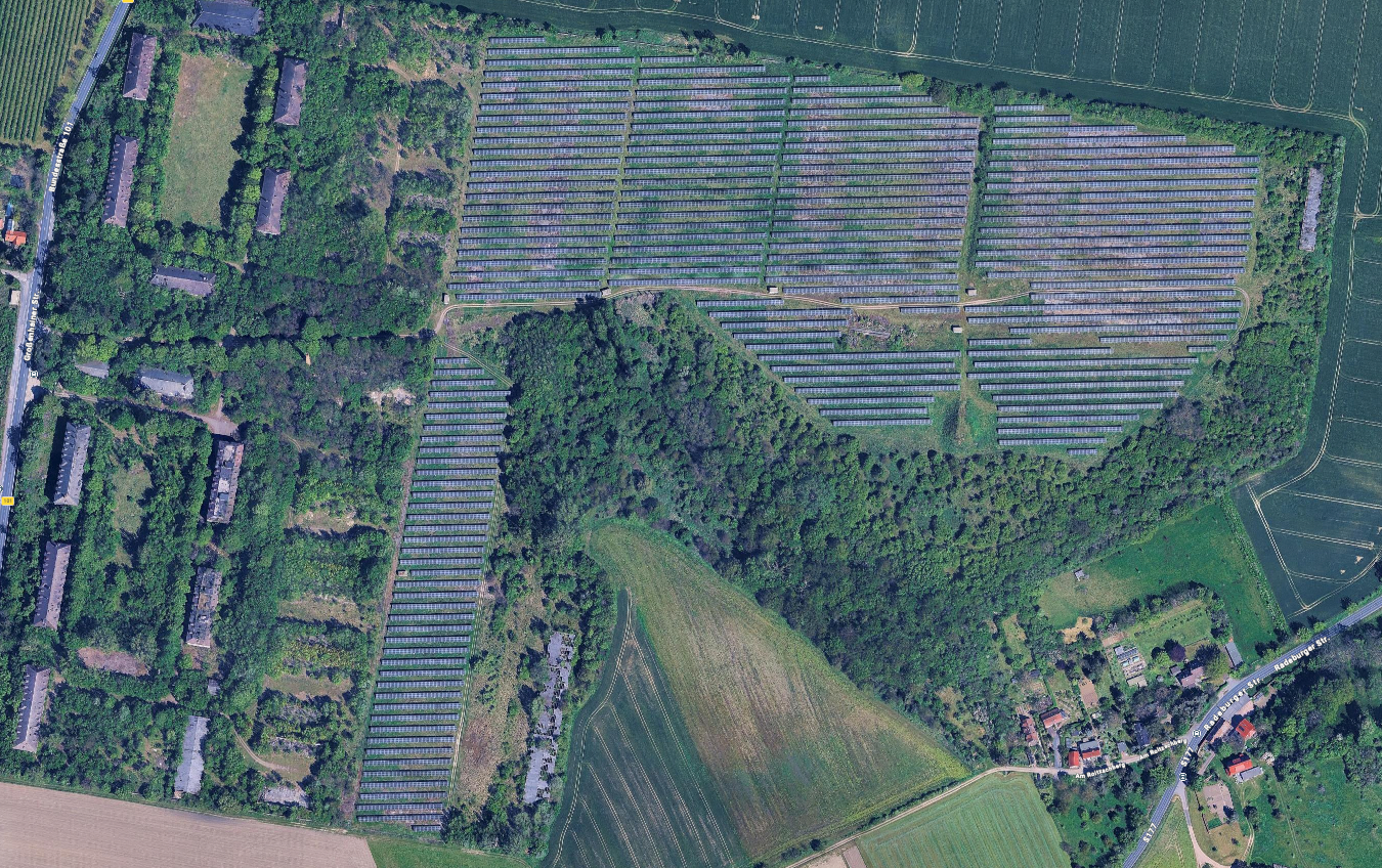 Ground-mount plant Saxony – aerial view