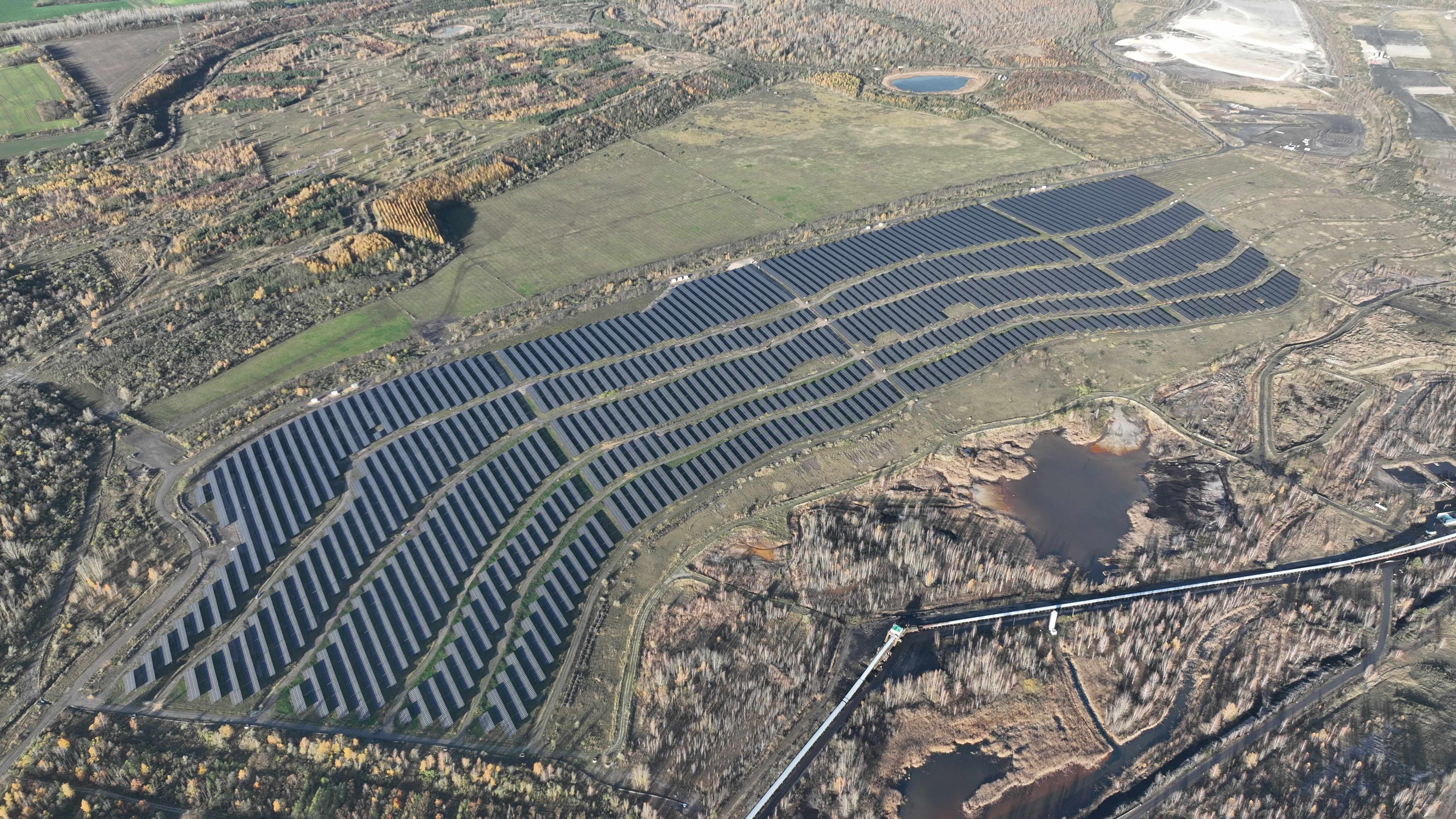 Ground-mount plant Tagebau Schleenhain – aerial view 36 MW
