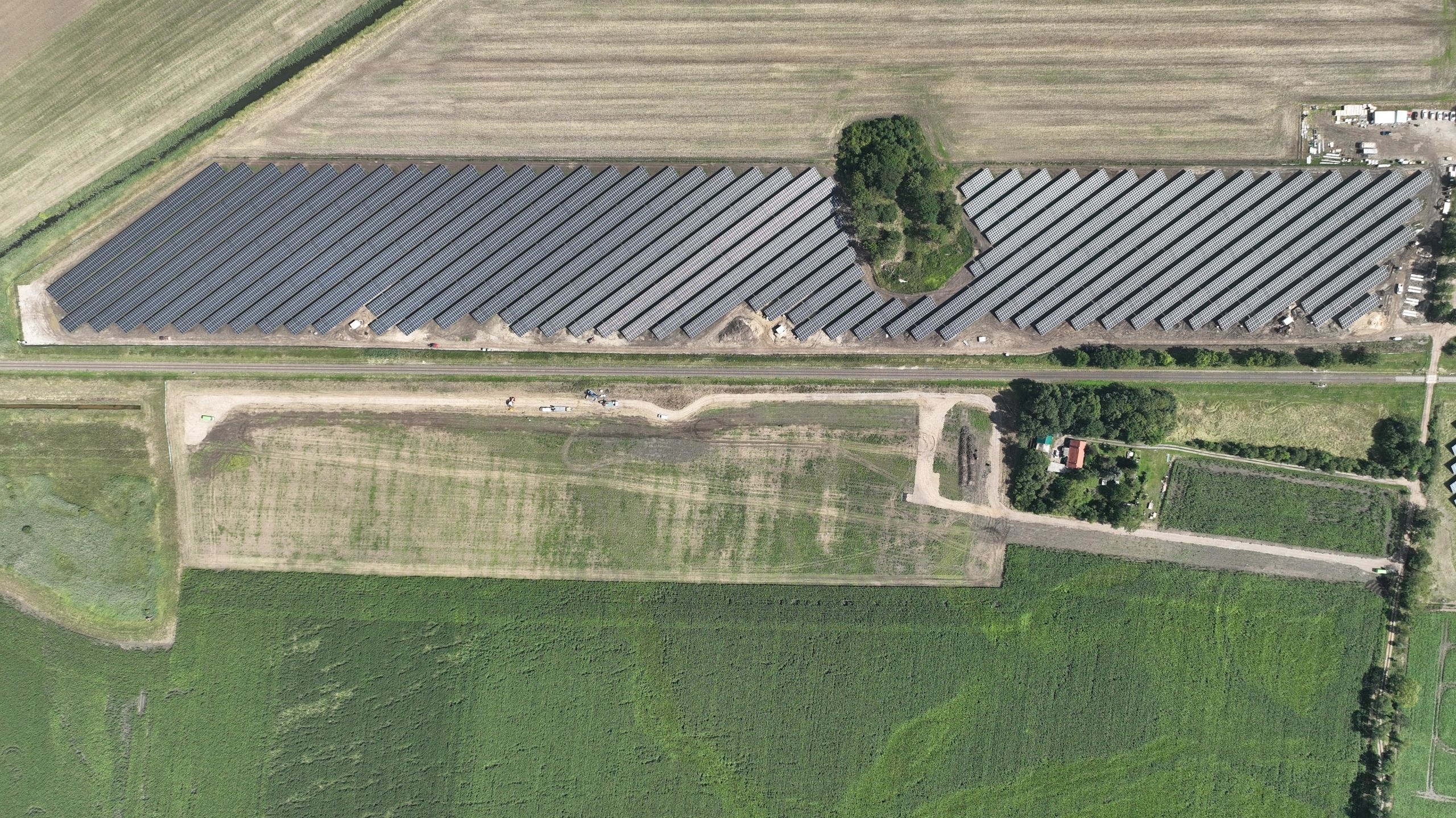 Aerial view solar plant
